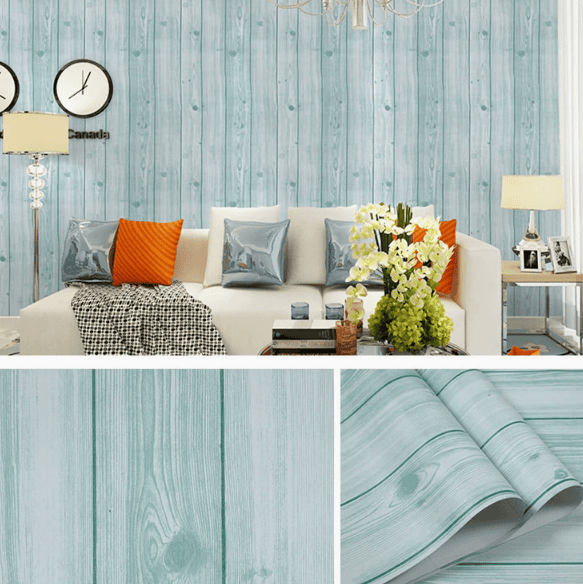 Self-Adhesive Wallpaper for Bedrooms and Dorms Waterproof and Moisture-Resistant Dark Green Wood Grain
