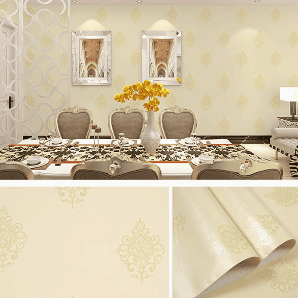 Self-Adhesive Wallpaper for Bedroom and Dorm Room Makeovers Waterproof and Moisture-Resistant Beige
